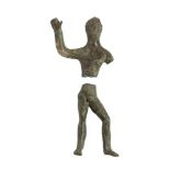 Italic Bronze Statuette of Herakles brandishing a Club, 3rd - 2nd century BC; height cm 8,5.