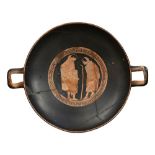 Attic Red-Figure Kylix, Attribuited to the Tarquinia Painter, ca. 470 - 460 BC; height cm 10,