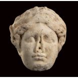 Roman Marble Relief of a Goddess, 1st - 2nd century AD; height cm 24 (cm 31,5 with Iron support);
