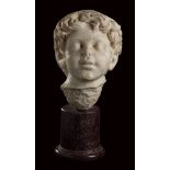 Roman Marble Portrait of the Young Marcus Aurelius as Hermes, ca. AD 126 - 128; height cm 22,5 (cm