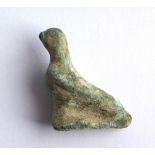 Little Roman Bronze Dove Statuette, 1st - 2nd century AD; height cm 1,8. Provenance: English private