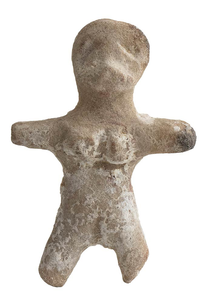 Bronze Age Terracotta Idol, ca. 1300 - 1000 BC; height cm 9,2, length cm 6,2. Provenance: English
