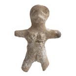 Bronze Age Terracotta Idol, ca. 1300 - 1000 BC; height cm 9,2, length cm 6,2. Provenance: English