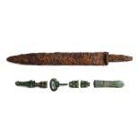 Early Medieval Seax, 7th - 8th century AD; length cm 46,5; Incredible blade, also called