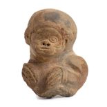 Terracotta Monkey Bust Fragment, Guatemala or Mexico, Maya Civilization, ca. 6th - 7th century AD;