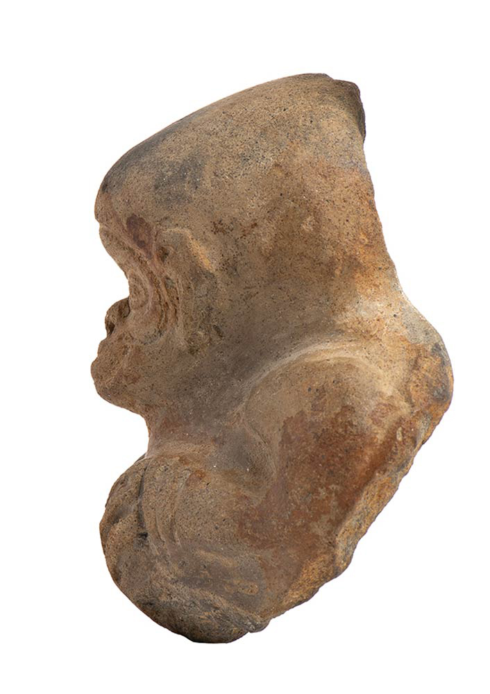 Terracotta Monkey Bust Fragment, Guatemala or Mexico, Maya Civilization, ca. 6th - 7th century AD; - Image 2 of 3