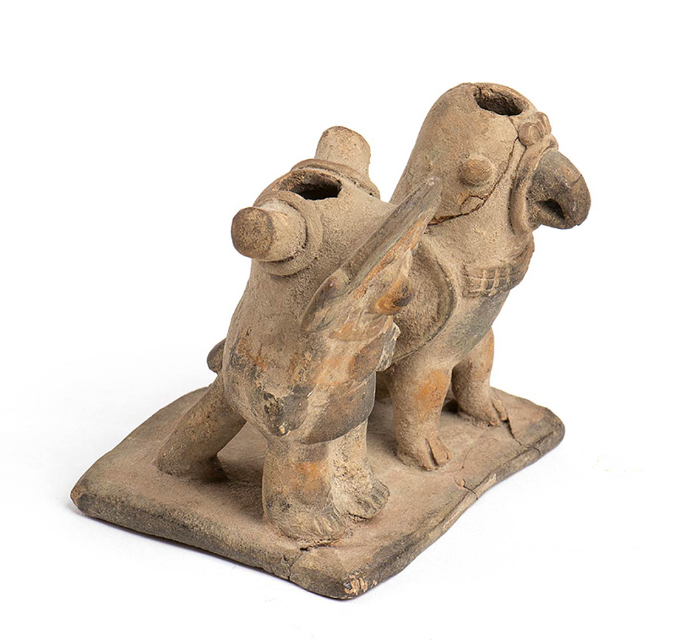 Terracotta Sciaman and Parrot, Ecuador, Jama-Coaque Culture, ca. 6th - 12th century AD; height max - Image 4 of 4