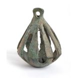 Iranian Luristan Bronze Open-Worked Bell, 9th - 8th century BC; height cm 8,5. Provenance: English