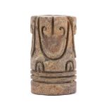 Terracotta cylindrical pintadera, Colombia and Ecuador, Tumaco-La Tolita Culture, ca. 4th century BC