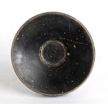 Apulian Black-Glazed Fish Plate, 4th - 3rd century BC; height cm 6, diam. cm 26. Provenance: English
