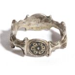 Ancient Silver Ring with Dark Flowered Bezel, 17th - 18th century; diam cm 1,9. Provenance: