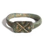 Roman Bronze Ring, 3rd - 5th century AD; diam cm 1,7. Provenance: English private collection.