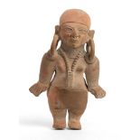 Terracotta Female Statuette, Ecuador, Jama-Coaque Culture, ca. 6th - 12th century AD; height cm