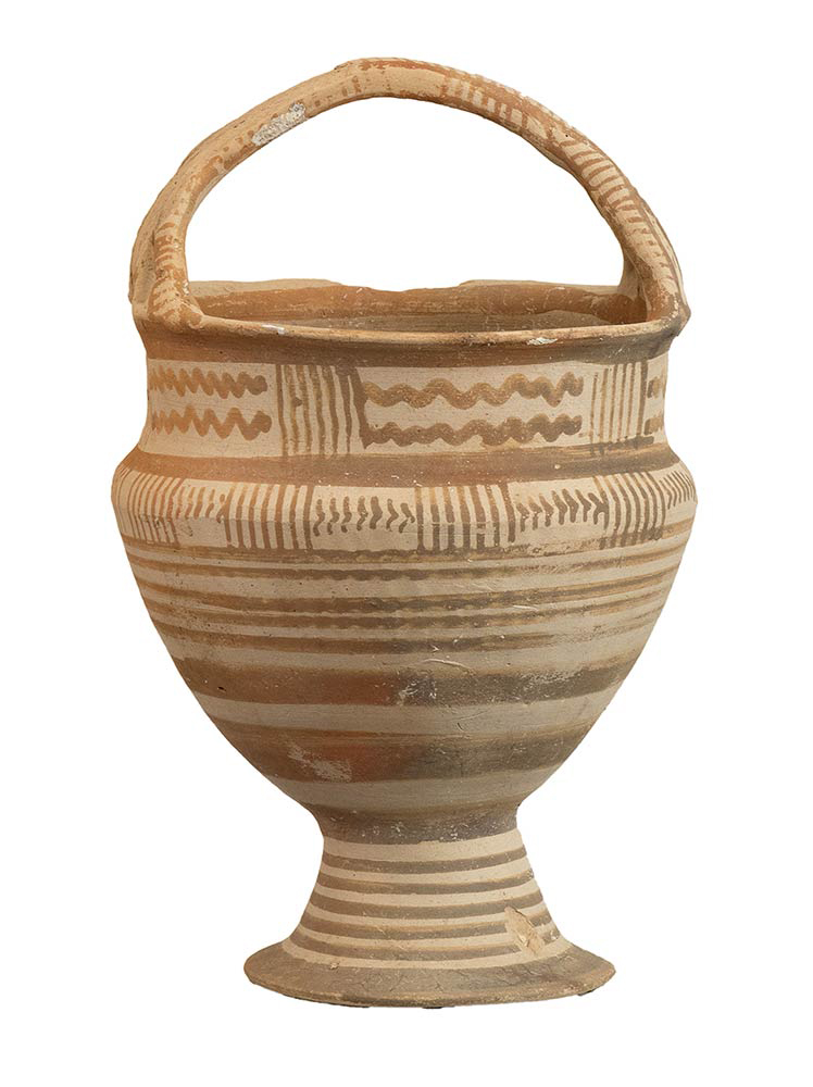 Italo-Geometric Handled Situla, 8th - 7th century BC; height cm 24,7, diam. cm 16,5; An