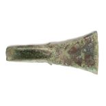 Proto-historic Bronze Axehead, 13th - 9th century BC; length cm 17,2. With a stylized geomeric