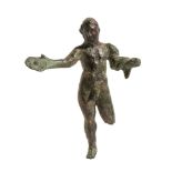 Roman Bronze Statuette of Hercules with Phiale, 3rd - 2nd century BC; height cm 6,5. Provenance: