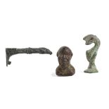 Group of Three Roman Bronze Decorative Elements, 1st - 3rd century AD; height max cm 5,5 - min cm