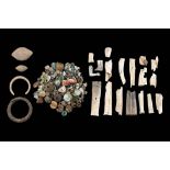 Group of Several Roman Items, 1st - 3rd century AD; length max cm 9; Composed by glass-paste pearls,