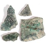 Group of Four Pieces of a Roman Military Diploma, 4th century AD; height max cm 6,5 - min cm 2,5,