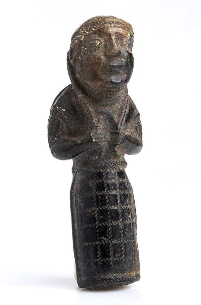 Etruscan Bucchero Mourner, ca. 650 - 630 BC; height cm 7,6; When in 1836 near Cerveteri the - Image 2 of 3