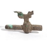 Little Roman Bronze Faucet with Rooster, 3rd - 5th century AD, height cm 4,5, length cm 6.