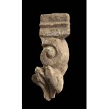 Roman Marble Ionic Capital Fragment, 1st - 3rd century; height cm 13,5. Provenance: English