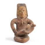 Terracotta Female Fertility Statuette, Ecuador, Bahia Culture, ca. 500 BC - AD 500; height cm 18;