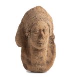 Italic Terracotta Portrait, 3rd century BC; height cm 12. Provenance: English private collection,