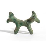 Picentes Bronze Pendant with Double Bull-Shaped Protomes, 6th century BC; length cm 4,5; Untouched