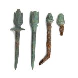 Group of Four Greek Bronze Blooming Flowers, 5th - 4th century BC; length max cm 17,5 - min cm 6,