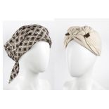 CESARE CANESSA TWO HATS 50s / 60s A lot of 2 hats: a wool turban hat, a silk scarf hat. General