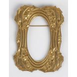 MIRIAM HASKELL GILDED METAL BROOCH 60s Gilded metal frame shape big brooch General Conditions