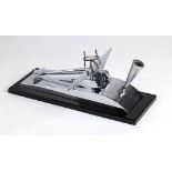 A beautiful pen holder in the form of a sea plane chrome metal A beautiful pen holder,chrome