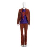 PIPER MARKET LOT Late 60s Piper Market items: 1 rust orange cotton ensemble (jacket and trouser)
