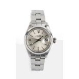 Rolex Date Lady Rolex Date Lady watch, 26mm, made still plexiglass, withe/silver dial. Oyster