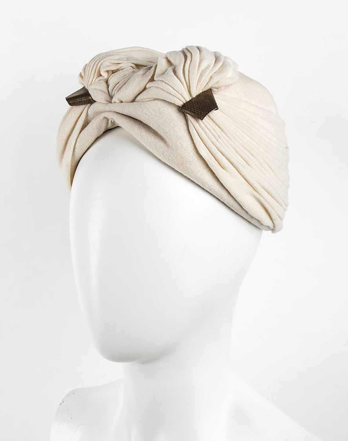 CESARE CANESSA TWO HATS 50s / 60s A lot of 2 hats: a wool turban hat, a silk scarf hat. General - Image 5 of 5