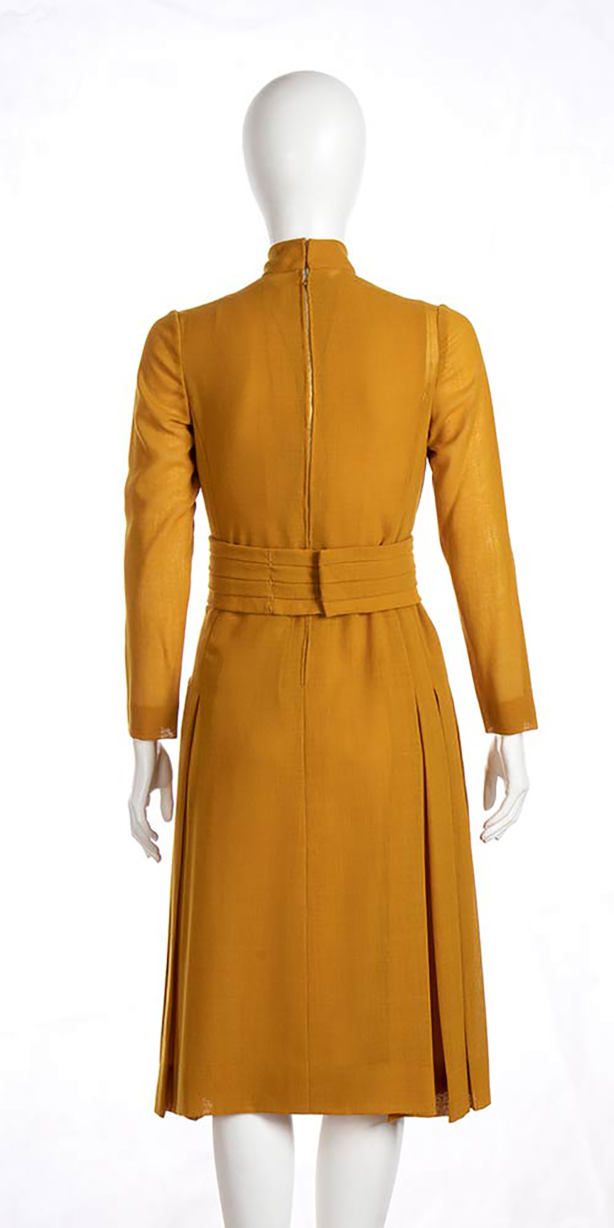 ROBERTO CAPUCCI WOOL DRESS Mid 60s Ochre wool dress, belt, Bust 85 cm waist 65 cm General Conditions - Image 3 of 5