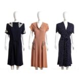 LOT OF THREE DRESSES 40s/50s A lot of 3 dresses. General conditions grading B/C (signs of wear)