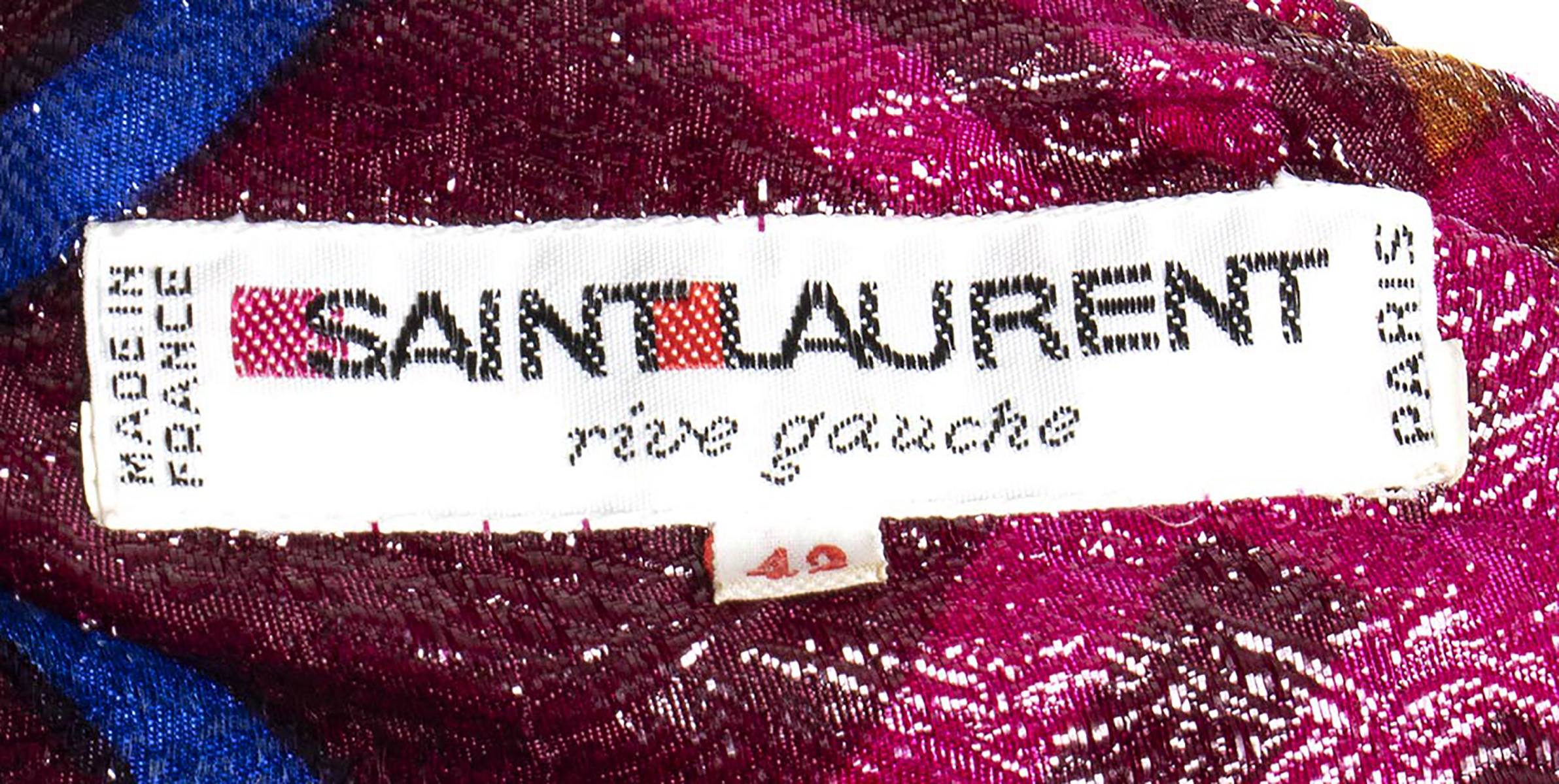 SAINT LAURENT RIVE GAUCHE DRESS 80s Polyester blend lurex tartan pattern dress, General conditions - Image 4 of 4