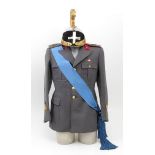 Italy, Kingdom, Uniform with helmet as an officer of the Rgt. Piedmont Royal Cavalry tunic in gray