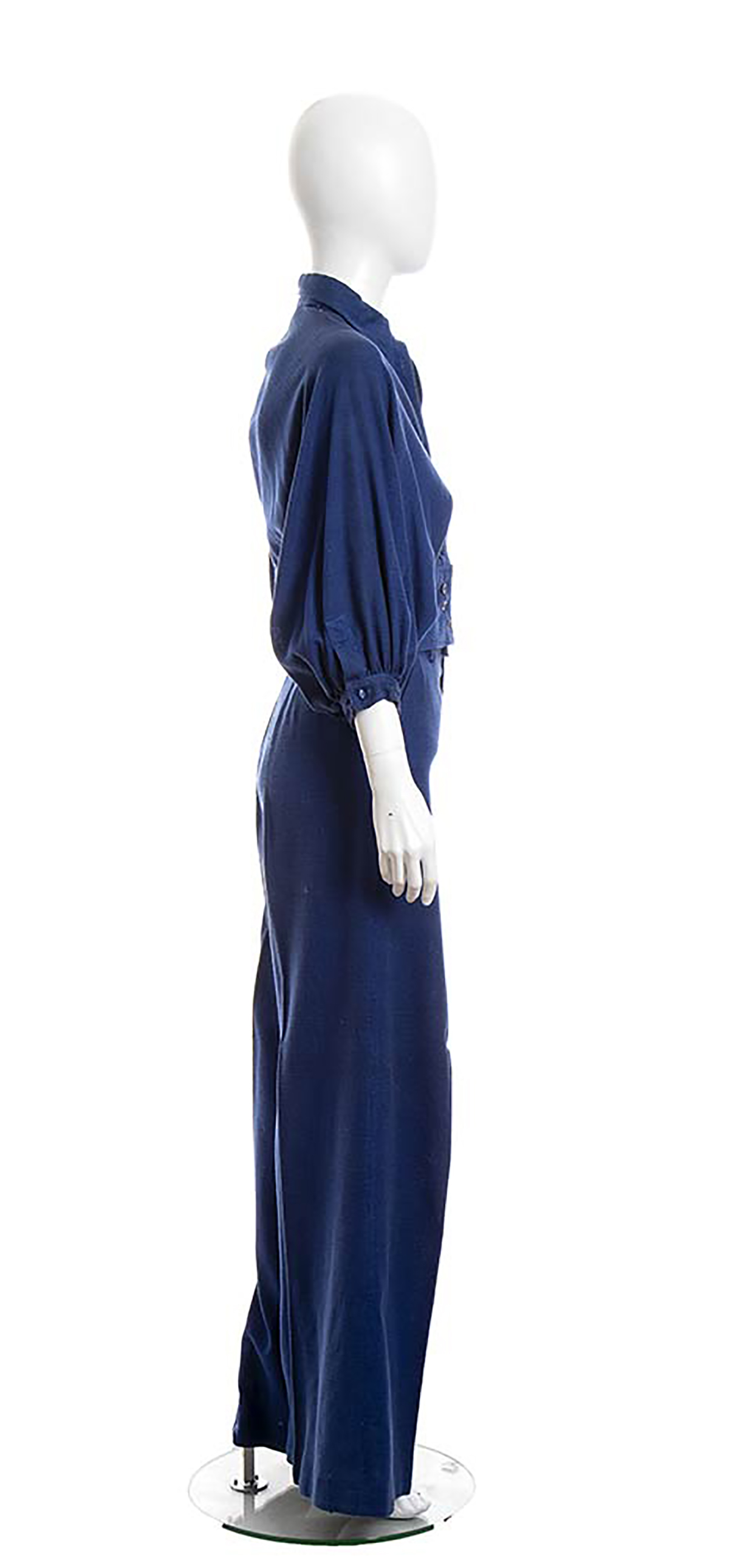 JAP (KENZO) ENSEMBLE 1969/70 A light blue cotton ensemble (shirt and trousers) , Bust 90 cm Waist 65 - Image 2 of 4