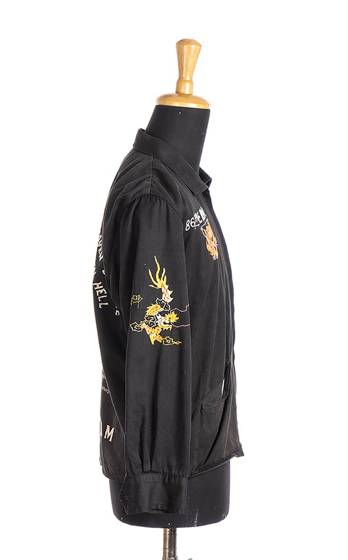 SUKAJAN BOMBER JACKET 1967 Black cotton embroidered sukajan Vietnam war jacket General Conditions - Image 2 of 5