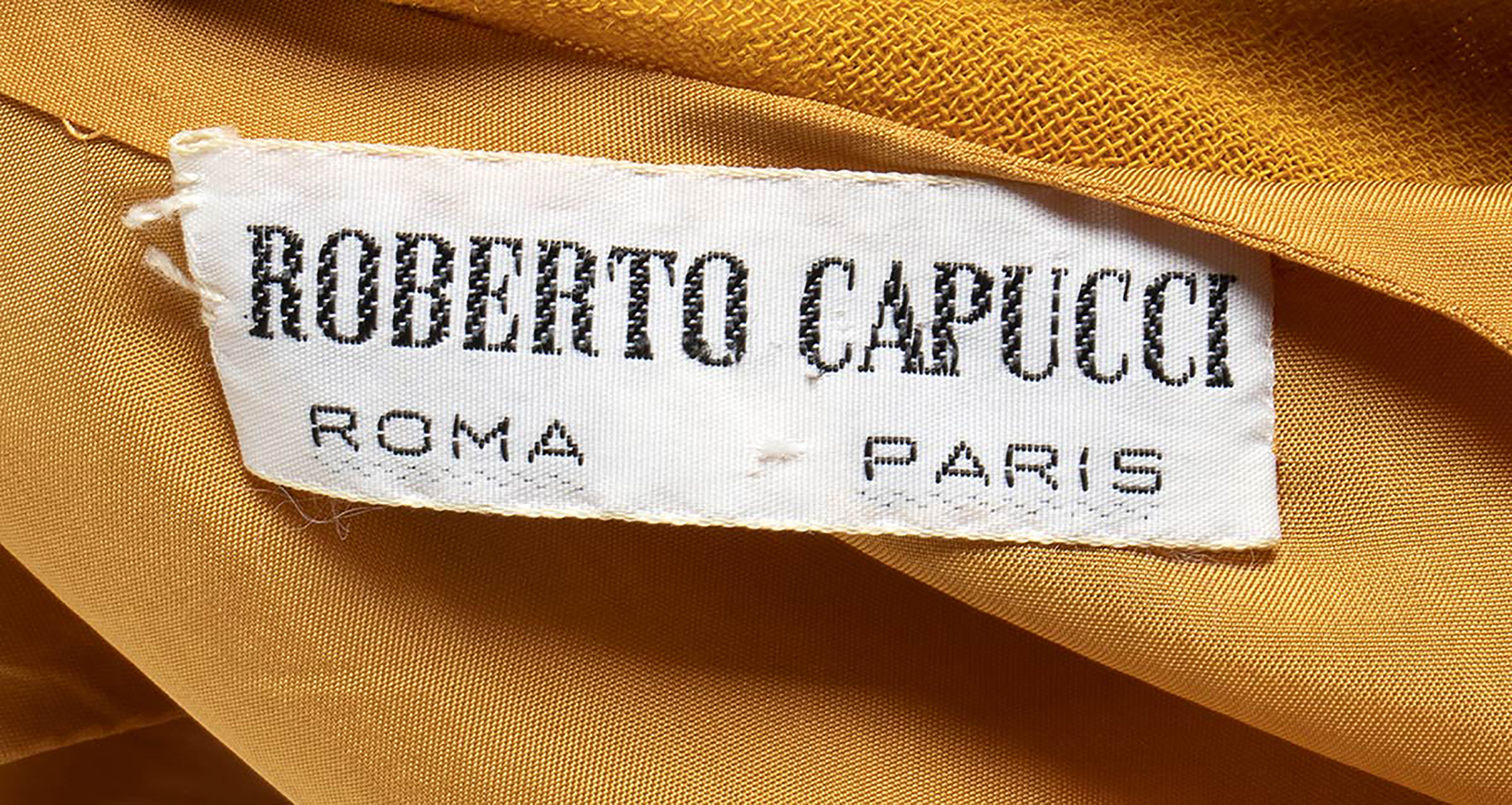 ROBERTO CAPUCCI WOOL DRESS Mid 60s Ochre wool dress, belt, Bust 85 cm waist 65 cm General Conditions - Image 5 of 5