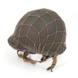 USA a m1 paratrooper helmet Paratrooper helmet m1 c with movable hooks, rank badge on the nape and