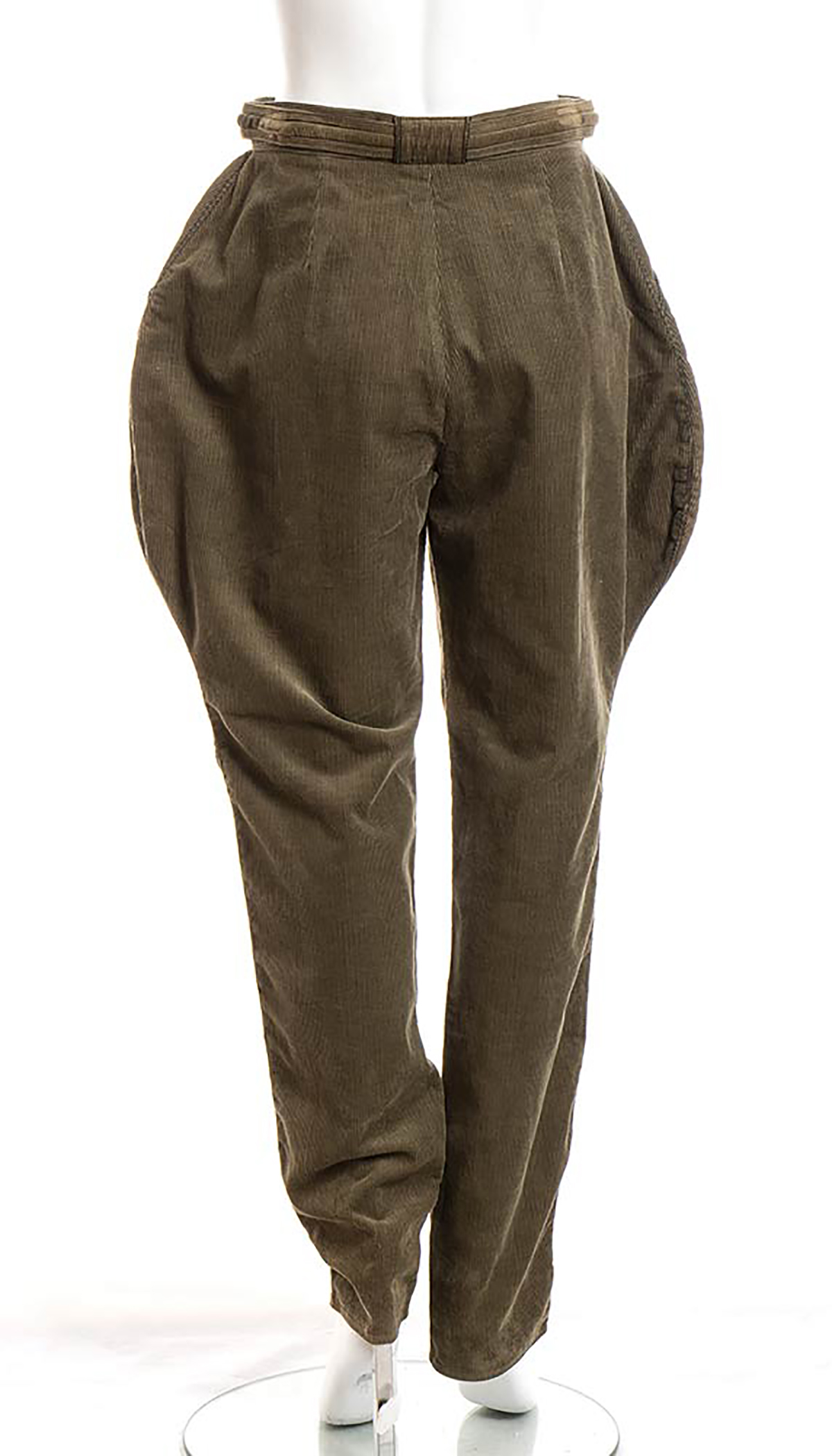 GIANNI VERSACE COTTON TROUSER 1981 ca Cotton corduroy dove gray trouser, side embroidery. General - Image 3 of 5