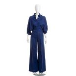 JAP (KENZO) ENSEMBLE 1969/70 A light blue cotton ensemble (shirt and trousers) , Bust 90 cm Waist 65
