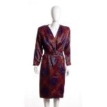 SAINT LAURENT RIVE GAUCHE DRESS 80s Polyester blend lurex tartan pattern dress, General conditions