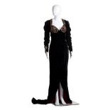 Marina Ripa di Meana, black evening vest Black velvet evening dress, belonged to Marina Ripa di