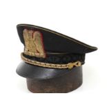 Italy, Kingdom, PNF leader’s cap gabardin cap profiled with gold mouse tail, fabric band made with