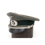 Germany III Reich an infantry officer’s schirmutze Infantry officer's cap, white profiled feldgrau